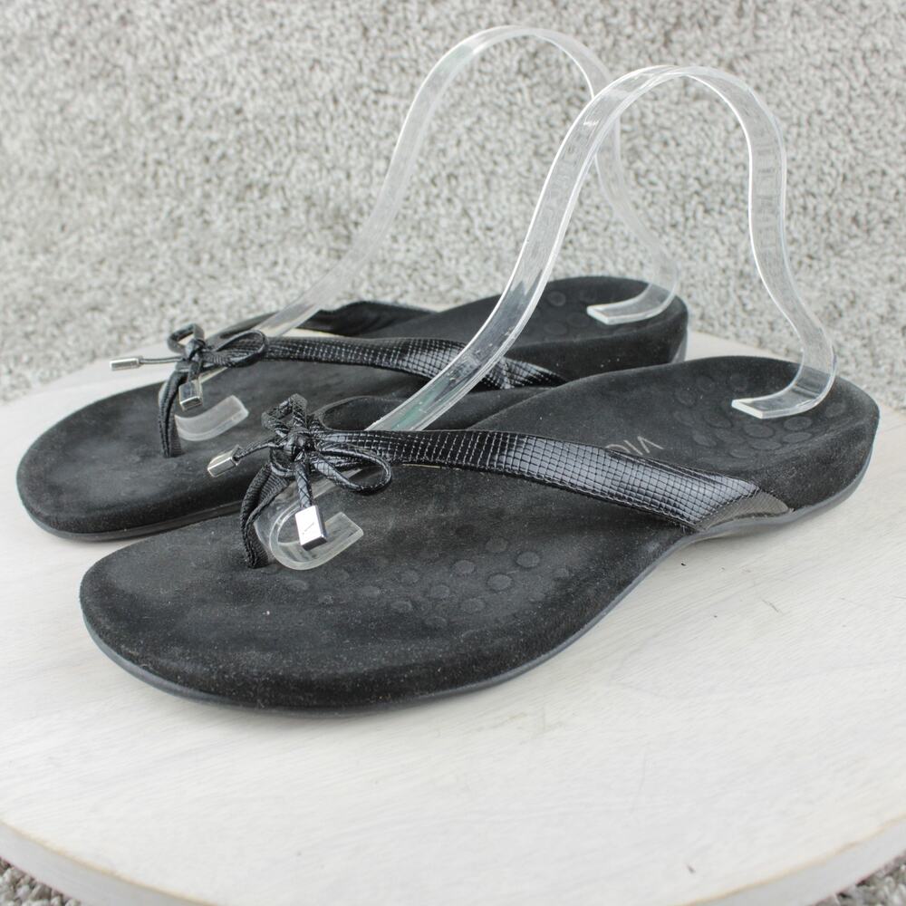 Vionic Bella II Black Lizard Print Bow Orthotic Sandals Womens 9 - Picture 3 of 7